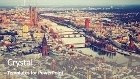  Presentation with view of frankfurt am main - PPT layouts with church financials - aerial view over frankfurt am background and a gray colored foreground