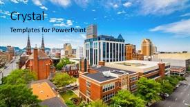  Presentation with alabama - Amazing PPT theme having church financials - birmingham alabama usa downtown city backdrop and a light blue colored foreground