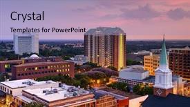  Presentation with florida - Cool new presentation theme with church financials - tallahassee florida usa downtown skyline backdrop and a light blue colored foreground
