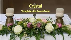  Presentation with church altar - Theme consisting of church flowers - altar decorated for the wedding background and a tawny brown colored foreground