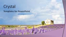  Presentation with lavender flowers - Cool new theme with church flowers - chapel with lavender field plateau backdrop and a light blue colored foreground