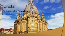  Presentation with church blue - Audience pleasing slides consisting of church frauenkirche in dresden backdrop and a light blue colored foreground