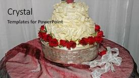  Presentation with wedding roses - Presentation theme consisting of church gathering - wedding cake on table decorated background and a  colored foreground