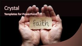  Presentation with faith - Slide set enhanced with church giving - faith message in cupped hands background and a wine colored foreground