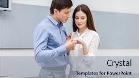  Presentation with engagement - Amazing slide set having church giving - male presents engagement ring backdrop and a light blue colored foreground