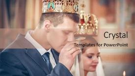  Presentation with giving - Presentation theme enhanced with church giving - priest gives wine background and a coral colored foreground