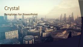  Presentation with foggy - Slide deck featuring church glass - aerial london view background and a cream colored foreground