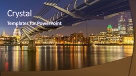  Presentation with millennium - Cool new PPT theme with church glass - st paul cathedral with millennium backdrop and a ocean colored foreground