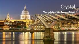  Presentation with millennium - PPT layouts having church glass - st paul cathedral with millennium background and a ocean colored foreground