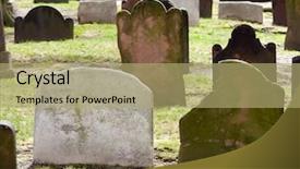  Presentation with city church - Slide deck featuring church grave yard in new background and a mint green colored foreground