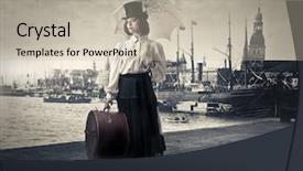  Presentation with church - PPT theme enhanced with church hats - back to the past background and a mint green colored foreground