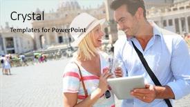  Presentation with cctv digital forensic science - PPT theme having church hats - couple of tourists using digital background and a  colored foreground