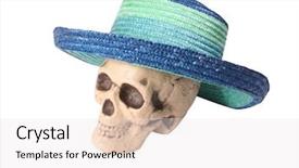  Presentation with straw - Slide deck enhanced with church hats - skull in straw hat background and a sky blue colored foreground