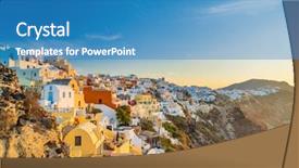  Presentation with mythology ancient greece zeus god - Colorful slide deck enhanced with church home - sunrise in oia santorini greece backdrop and a teal colored foreground