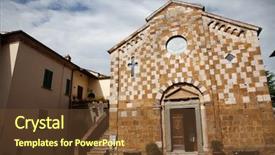  Presentation with tuscany - Audience pleasing PPT theme consisting of urban agriculture - church in asciano tuscany italy backdrop and a lemonade colored foreground