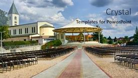  Presentation with bosnia - Presentation theme having church-in-medjugorje-bosnia background and a light blue colored foreground