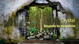  Presentation with tsunami - Slide set consisting of church-in-molokai-hawaii background and a tawny brown colored foreground