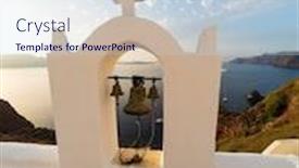  Presentation with santorini - PPT layouts having church-in-oia-on-santorini background and a lemonade colored foreground