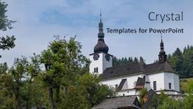  Presentation with mining - Amazing slide set having church-in-spania-dolina-old backdrop and a light blue colored foreground