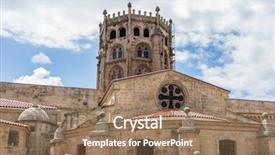  Presentation with gothic cathedral - Presentation enhanced with church in the orense region background and a coral colored foreground