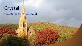  Presentation with hidden - Amazing presentation theme having church in the scottish town backdrop and a sky blue colored foreground