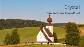  Presentation with region - Audience pleasing presentation theme consisting of church-in-zehra-spis-region backdrop and a light blue colored foreground