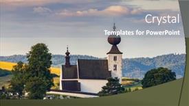  Presentation with region - Theme having church-in-zehra-spis-region background and a gray colored foreground