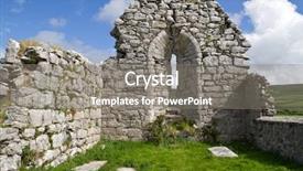  Presentation with ireland - Colorful PPT theme enhanced with church interior - abbey ruins in ireland backdrop and a gray colored foreground