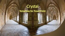  Presentation with royal - Audience pleasing slides consisting of church interior - royal cloister of santa maria backdrop and a  colored foreground