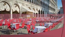  Presentation with bistro - Audience pleasing PPT layouts consisting of san marco square venice backdrop and a coral colored foreground