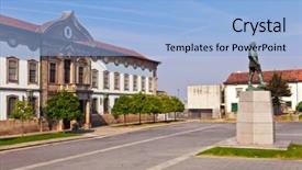  Presentation with church - Audience pleasing PPT theme consisting of church mannerist rococo and neoclassic backdrop and a light blue colored foreground