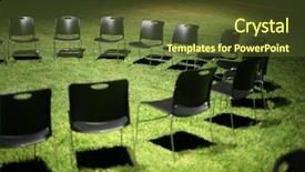  Presentation with black and green - Beautiful presentation design featuring church meeting - circle of black chairs backdrop and a  colored foreground