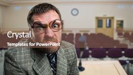  Presentation with speaker - Slide deck having church meeting - furious speaker in glasses background and a violet colored foreground