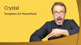  Presentation with catholic - Audience pleasing slides consisting of church meeting - middle age priest man wearing backdrop and a yellow colored foreground