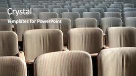  Presentation with concert - Amazing PPT theme having church meeting - seating in an auditorium backdrop and a gray colored foreground