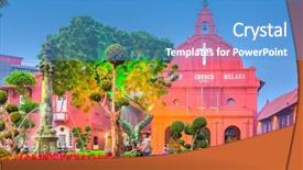 Presentation with malacca - Slide deck having church melaka in malacca malaysia background and a teal colored foreground