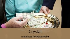  Presentation with members - Cool new presentation with church members putting money backdrop and a coral colored foreground