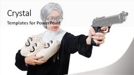  Presentation with nun - Amazing presentation design having church money - comic nun isolated on white backdrop and a white colored foreground