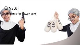  Presentation with nun - Cool new theme with church money - man in nun dress backdrop and a white colored foreground