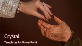  Presentation with beggar - Slide deck featuring red decorative christmas frame background and a  colored foreground.