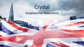  Presentation with union jack flag - Colorful presentation enhanced with church money - union jack flag over london backdrop and a light blue colored foreground