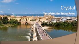  Presentation with cordoba - Theme having church mosque - spain andalusia the mezquita background and a  colored foreground