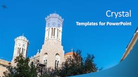  Presentation with church - Beautiful presentation featuring church-of-agia-paraskevi backdrop and a teal colored foreground