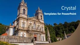  Presentation with jesus - Presentation theme having church-of-bom-jesus background and a ocean colored foreground