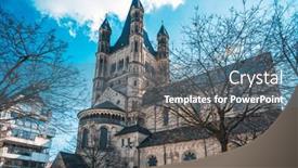  Presentation with cologne - Slide set featuring church-of-great-st-martin background and a ocean colored foreground