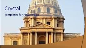  Presentation with paris france - Presentation theme enhanced with church of hotel des invalides background and a sky blue colored foreground