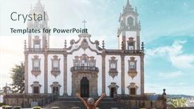  Presentation with tour - Presentation theme with church-of-misericordia-in-viseu background and a sky blue colored foreground