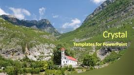 Presentation with albania - Presentation theme having mountains of north albania background and a tawny brown colored foreground