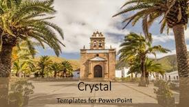  Presentation with church - Slide set with church of nuestra senora de background and a coral colored foreground