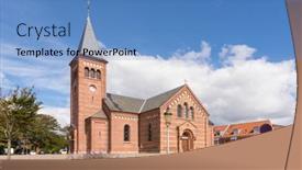 Presentation with denmark - PPT theme consisting of church-of-our-saviour background and a teal colored foreground